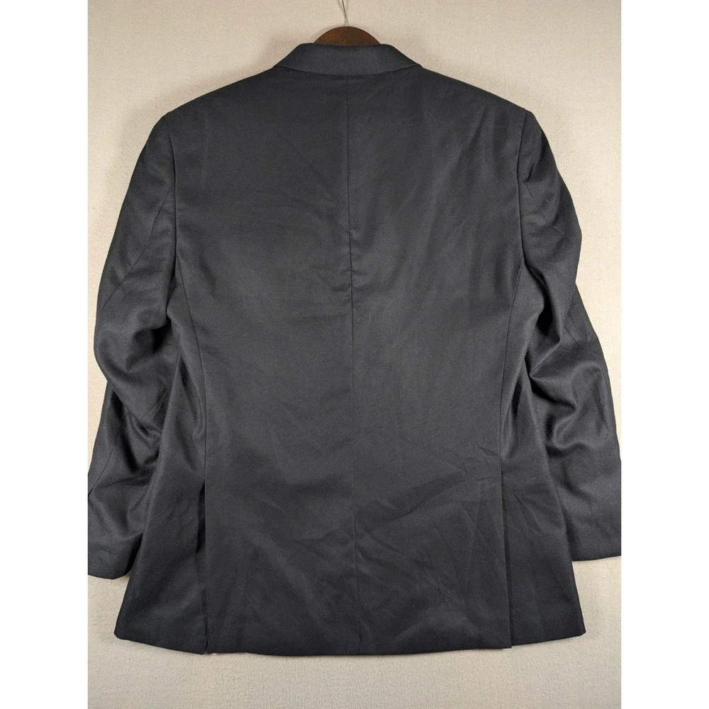 IZOD Mens Charcoal Navy Two Button Textured Blazer Sport Coat 40R Side Vent